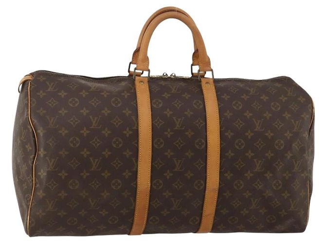 LOUIS VUITTON Bolso Boston Monogram Keepall 55 M41424 LV Auth 187125 Monograma