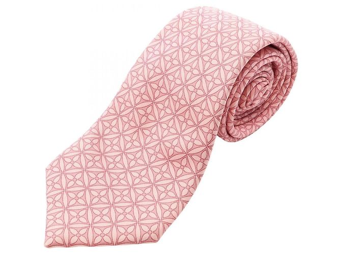 Cravate en soie Louis Vuitton Monogram Flower Rose