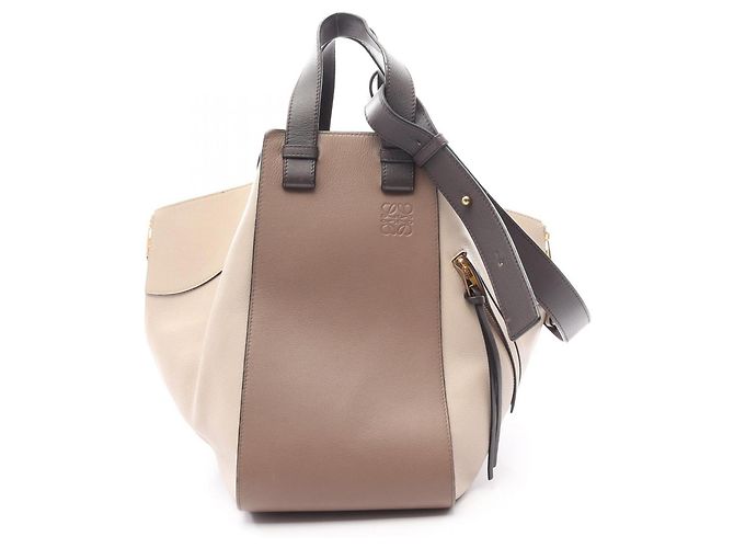Loewe Hammock Medium 2-Way Handbag Brown Beige