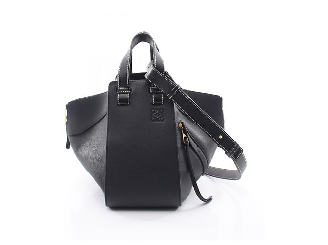 Borsa Loewe Hammock Small 2-Way Nero Blu navy 