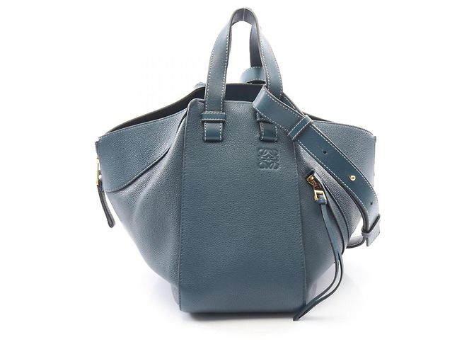 Borsa a mano Loewe Hammock Small 2-Way in pelle Blu