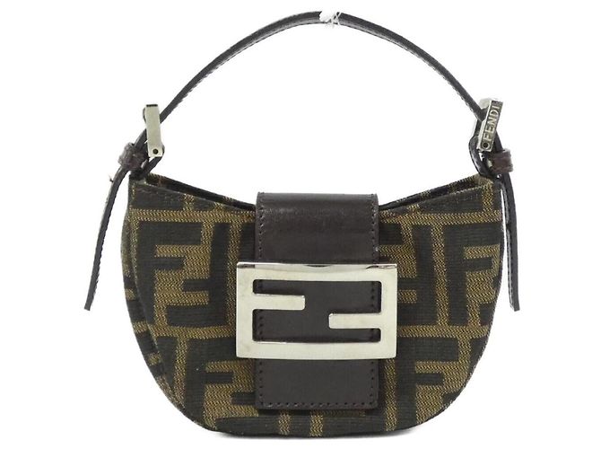 Fendi 26673 Handbag Canvas Silver Hardware