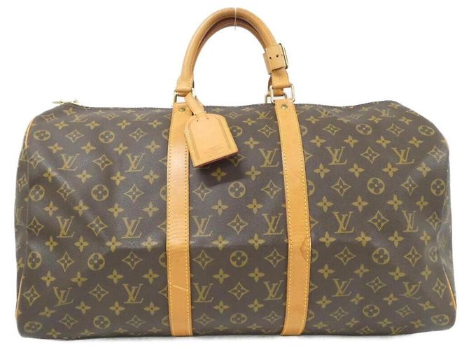 Bolsa Boston Louis Vuitton Monogram Keepall 50cm Marrom