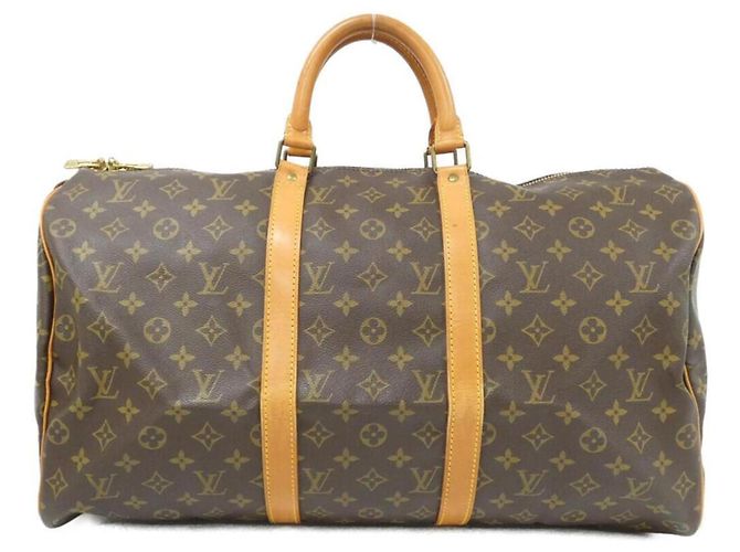 Bolsa Boston Louis Vuitton Monogram Keepall 50cm Marrom
