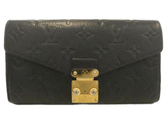 Louis Vuitton Monogram Empreinte Long Wallet Black