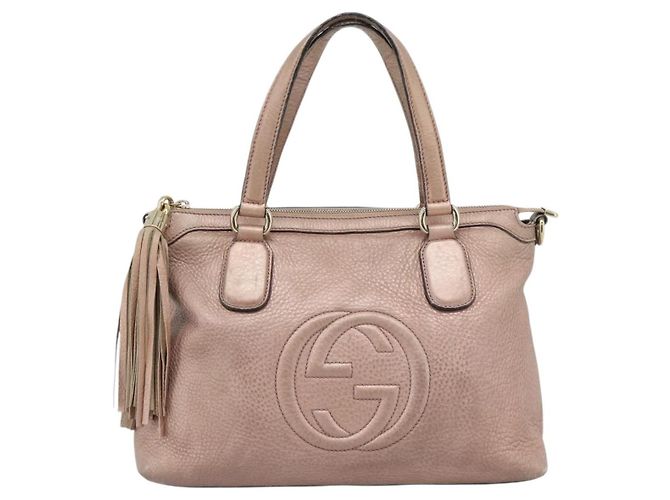Gucci Soho Convertible Top Handle Leather Small Rosa