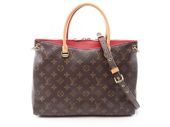 Bolsa 2-Way Louis Vuitton Pallas Marrom Vermelho Monograma