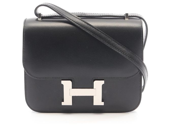 Hermès Bolsa de ombro Hermes Constance 3 Mini em couro de bezerro preto