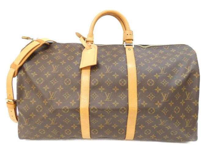 Bolsa Boston Louis Vuitton Monogram Keepall Bandoulière 55cm Marrom
