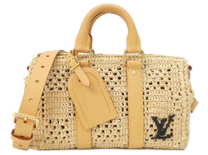 Louis Vuitton Damier Raffia Keepall Bandoulière 25cm Beige