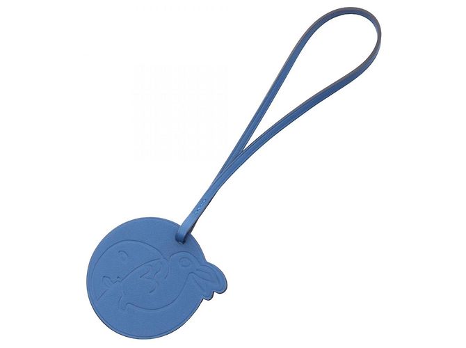 Charm Rabbit Moon in pelle Swift Hermès Blu 