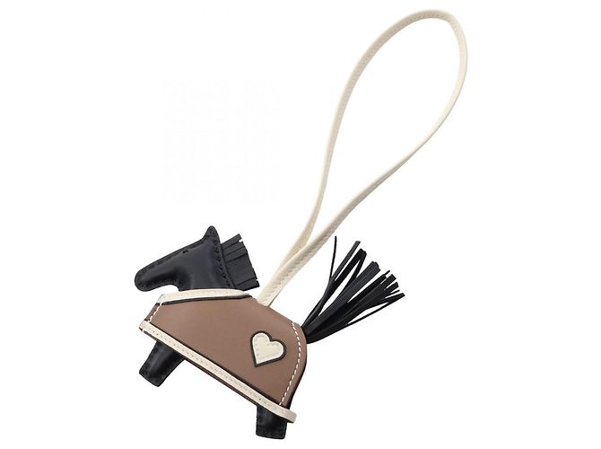 Hermès Hermes Rodeo PM Robeo Coeur Charm Accessorio Marrone Nero Bianco Taupe