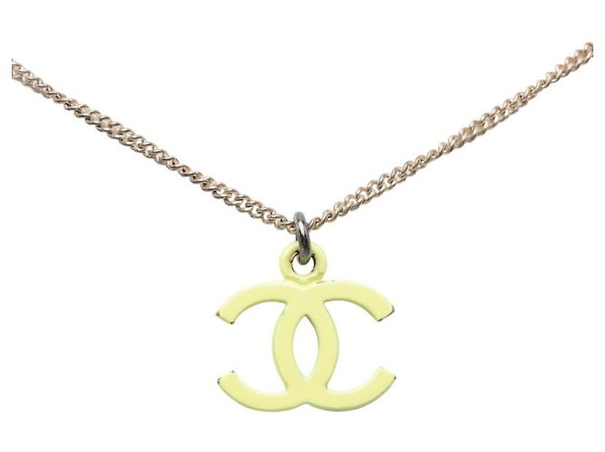 Collana Chanel Coco Mark Argento Giallo 