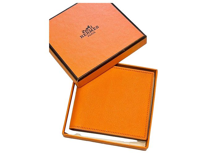 Hermès leather bag mirror New Box Orange