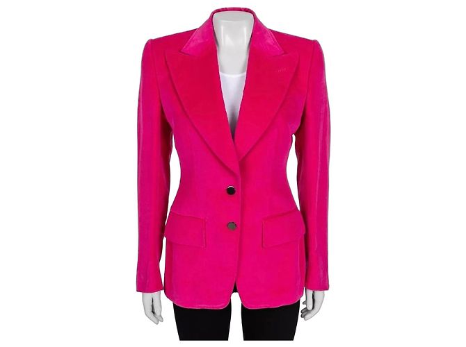 Blazer aderente in velluto rosa Tom Ford - IT40/S usato