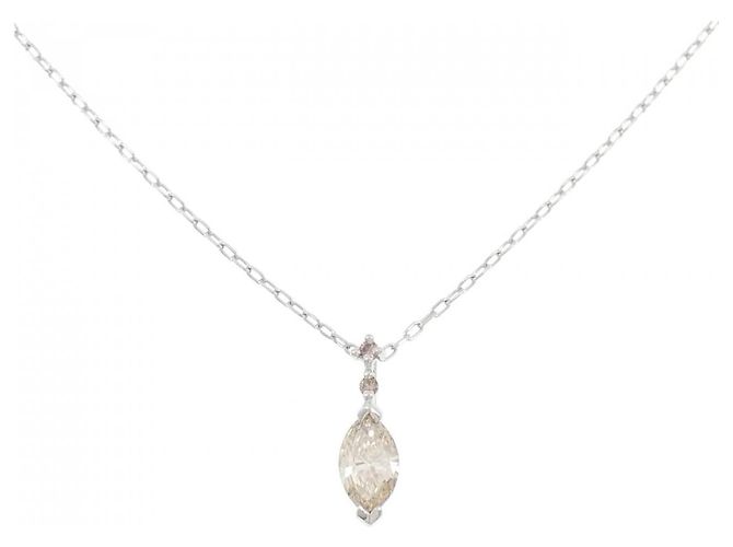 Autre Marque Platin-Diamant-Halskette Silber