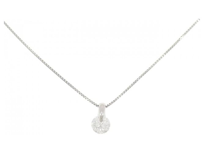 Autre Marque Platin-Diamant-Halskette Silber