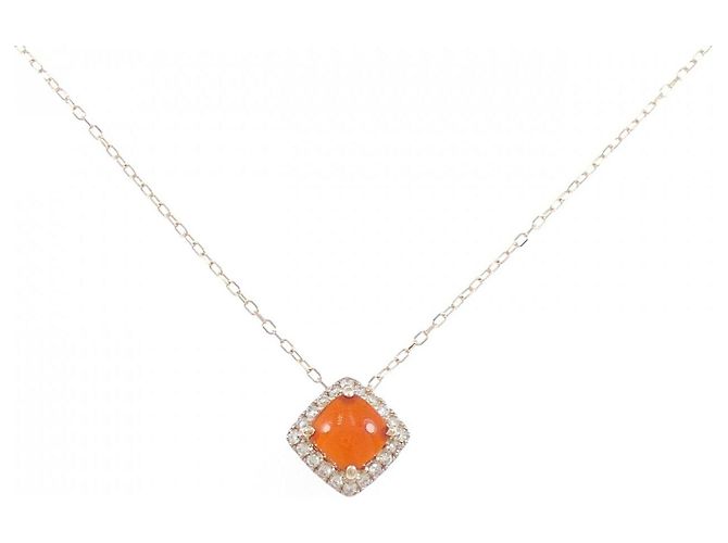 Autre Marque Agat-Diamant-Halskette Au750 Pink
