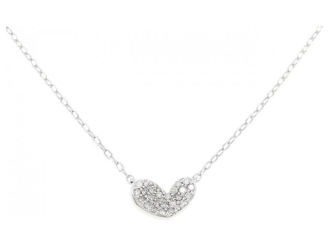 Autre Marque Au750 Diamant-Herz-Halskette Silber