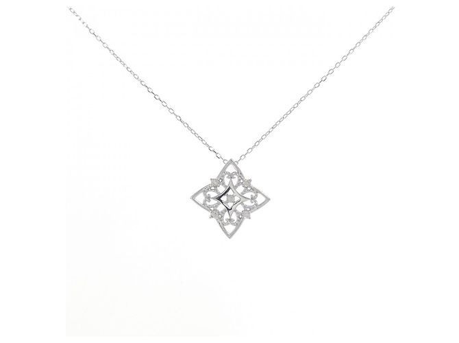 Autre Marque 10K Weißgold Diamant Halskette Silber