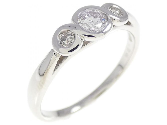 Autre Marque Anel de platina Pt900 e diamante Prata