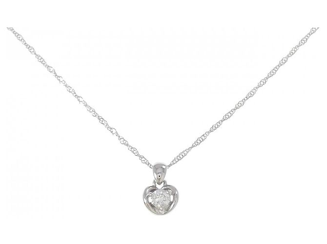 Autre Marque Pt850 Diamant-Halskette Silber