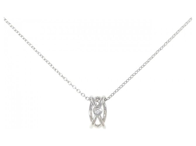 Autre Marque Collana con Diamanti Pt950 Pt850 Argento