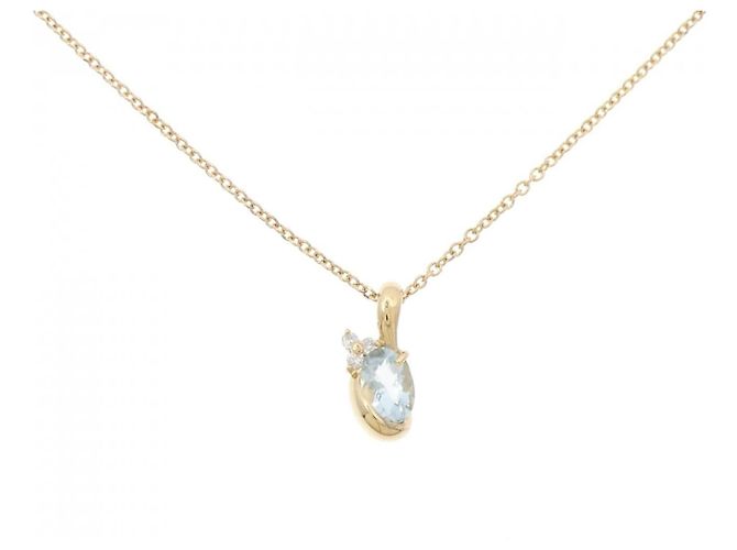 Autre Marque Collana in Acquamarina e Diamanti Au750 D'oro