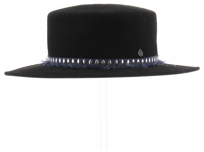 Cappello Maison Michel in cotone nero Taglia M