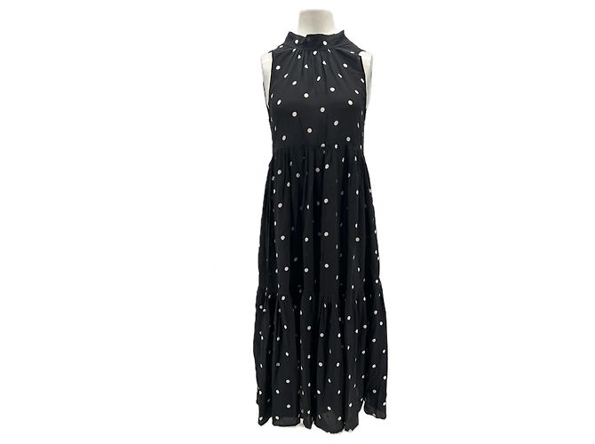 Autre Marque ASCENO Kleid mit Punkten Schwarz