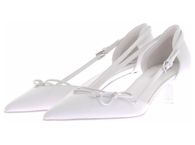 Prada White Leather Slingback Heels Size 40