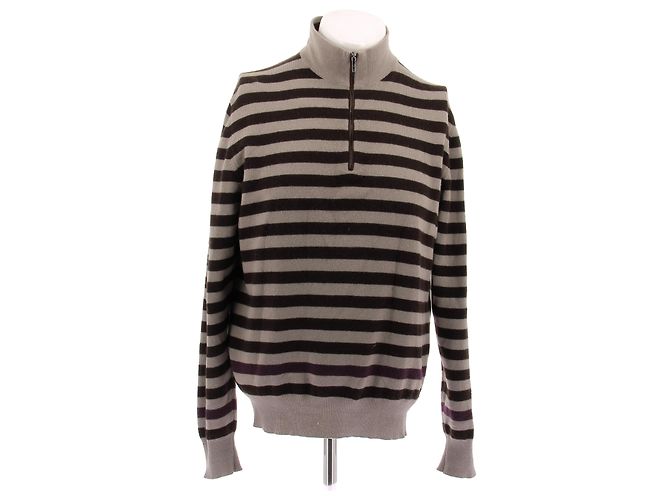 Loro Piana Gestreifter Kaschmirpullover Braun 