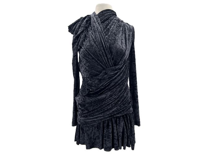 Balenciaga Samtkleid Schwarz