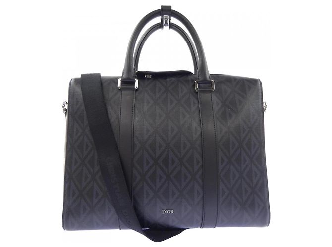 Borsa Christian Dior nera e grigia Marrone Nero