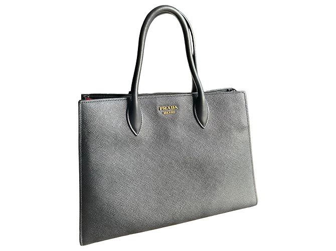 Sac cabas en cuir Saffiano Prada Noir