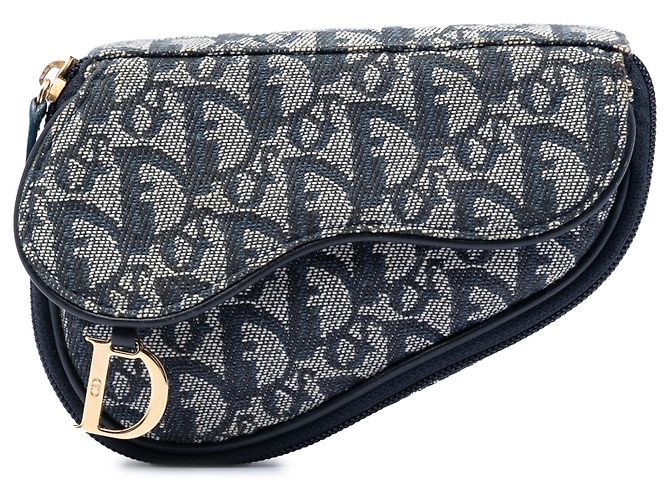 Saddle Pouch aus Canvas Blue Diorissimo Blau Marineblau