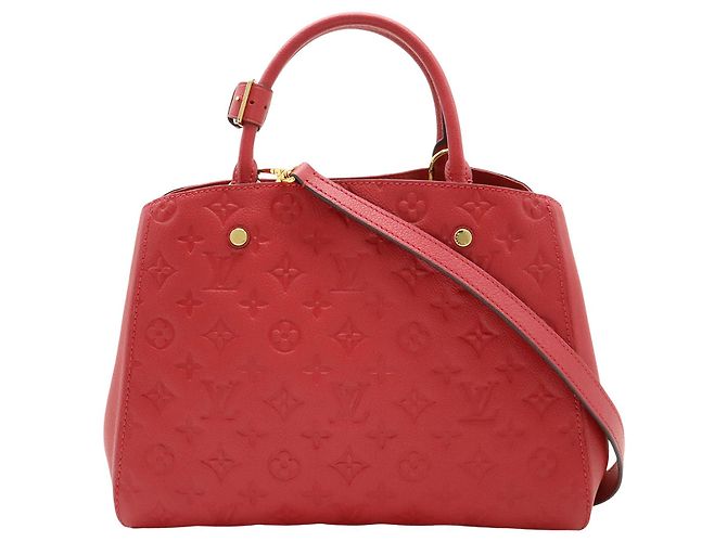 Louis Vuitton Red Monogram Empreinte Montaigne MM Vermelho