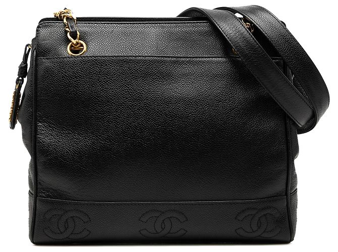 Borsa a Spalla Chanel Black Triple CC Caviar Nero