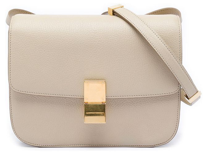 Céline Celine Beige Medium Goatskin Classic Box