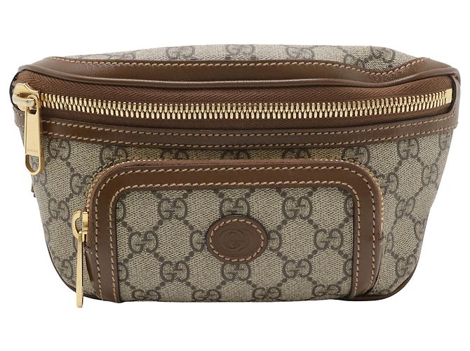 Borsa a tracolla Gucci Beige GG Supreme Interlocking G