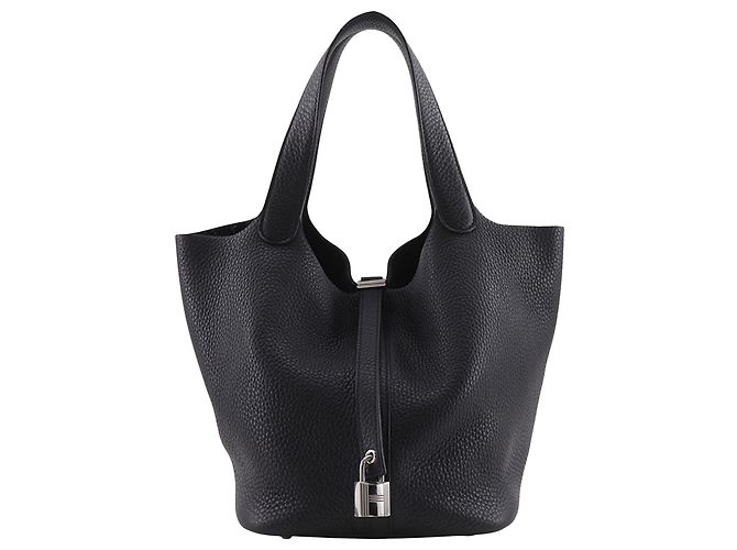 Hermès Black Clemence Picotin Lock 22 Nero