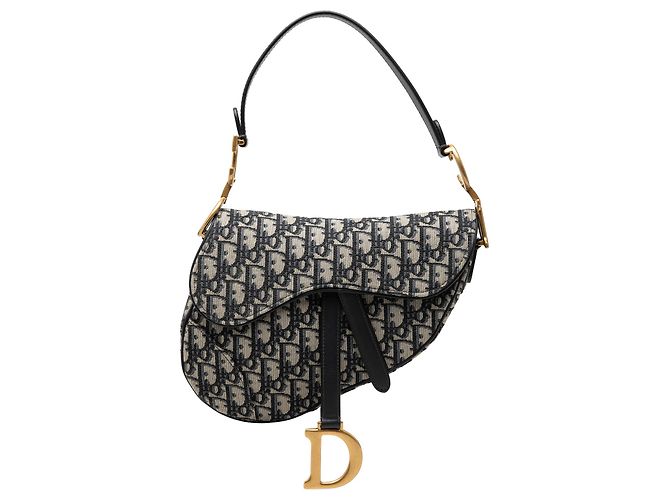 Borsa Saddle in tela Blue Oblique Dior