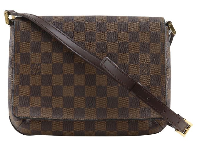 Louis Vuitton Marrone Damier Ebene Musette Tango Long Strap
