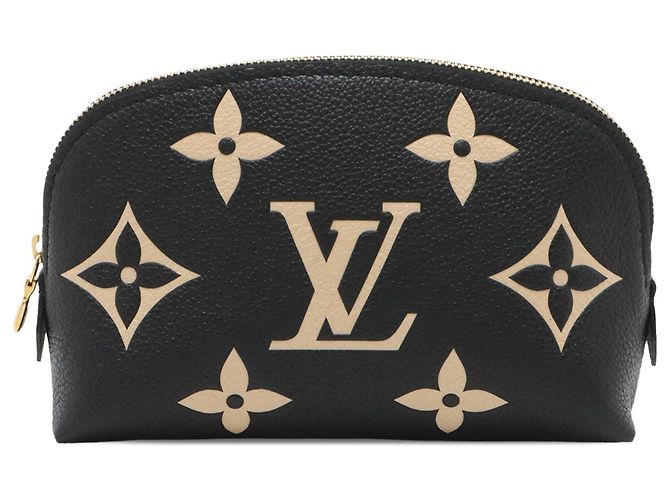 Louis Vuitton Black Bicolor Monogram Empreinte Giant Kosmetiktasche Schwarz