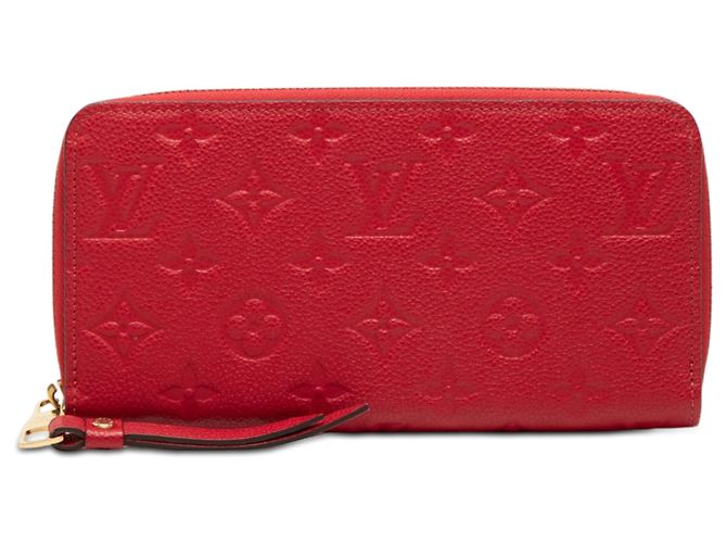 Louis Vuitton Red Monogram Empreinte Zippy Long Wallet