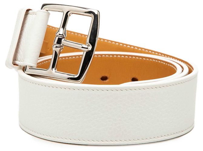 Cintura Hermès White Clemence Etriviere Bianco