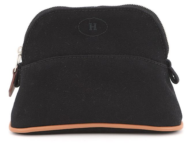 Hermès Hermes Bolide Mini Handtasche Pouch aus schwarzer Baumwolle