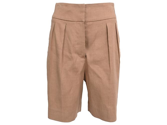 Brunello Cucinelli Falten-Shorts in Beige aus Polyester