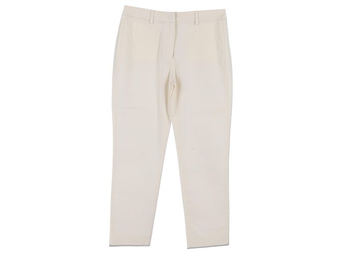 Pantalones de pierna recta Weekend Max Mara en algodón blanco Crudo