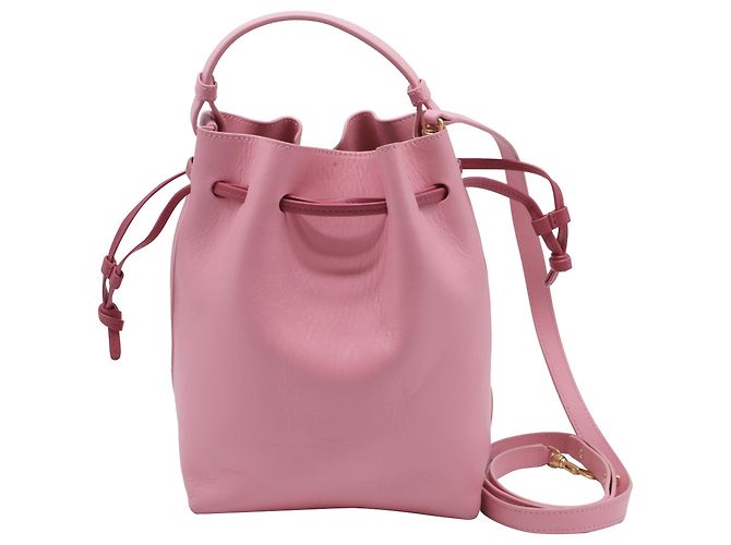 Bolsa bucket de cordão Mansur Gavriel Confetti em couro rosa Marrom